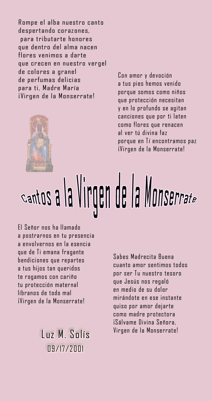 Cantos a la Virgen de la Monserrate / Luz M. Solís