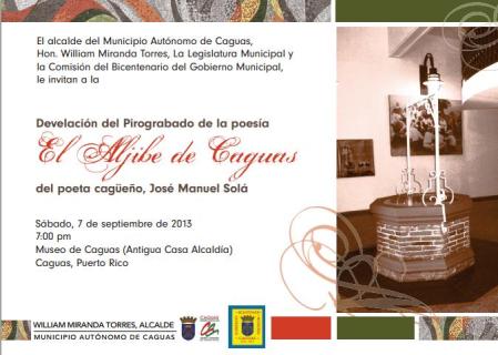 El aljibe de Caguas: pirograbado de la poesía