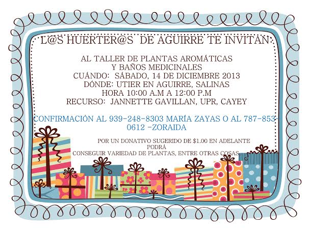 Taller sobre plantas medicinales y aromáticas en Aguirre